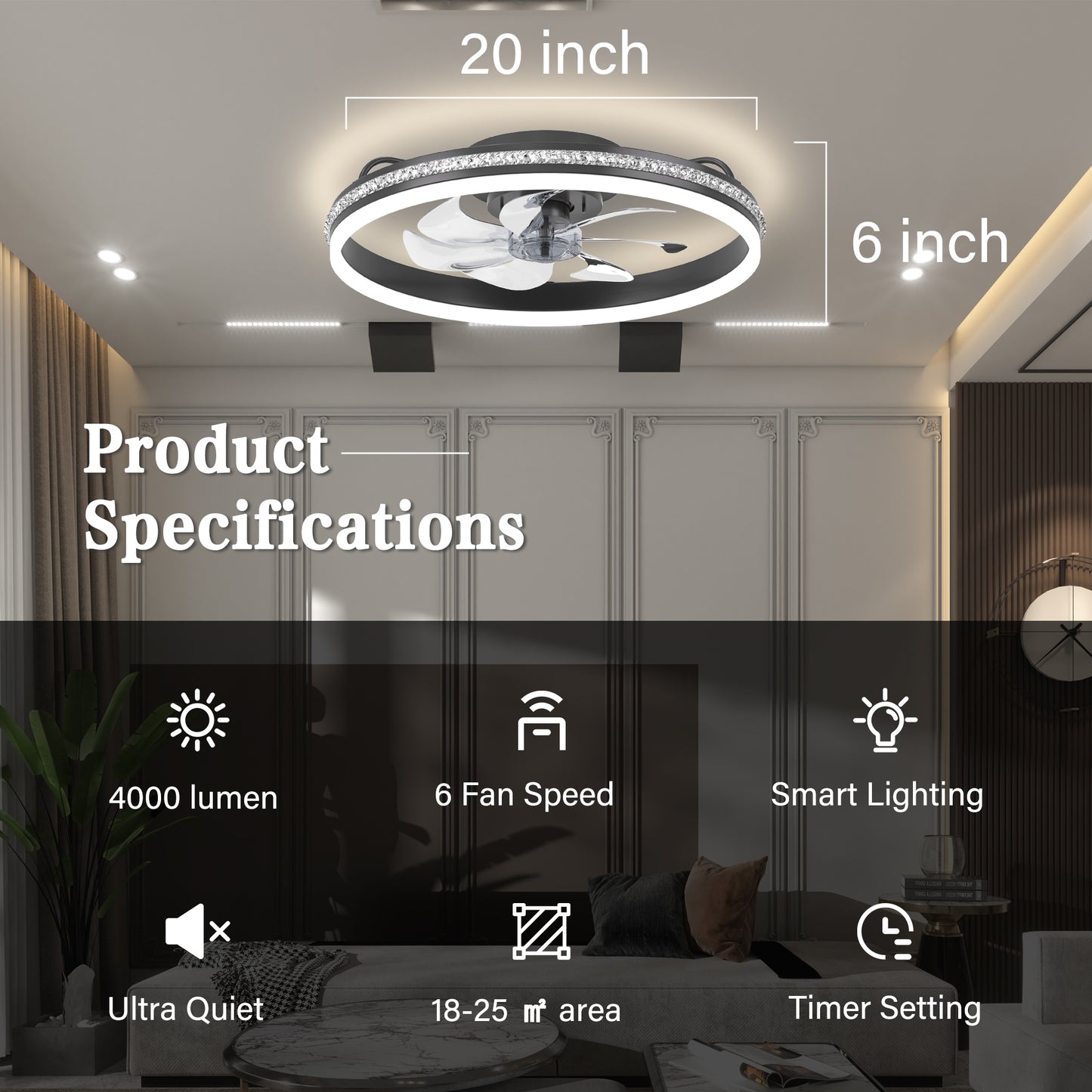 Ceiling Fans with Lights 20"