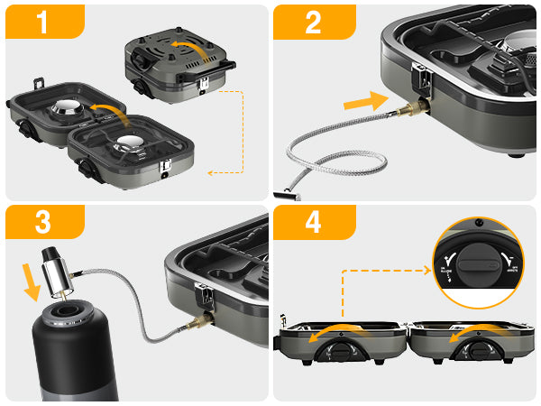 2-Burner Camping Stove Foldable