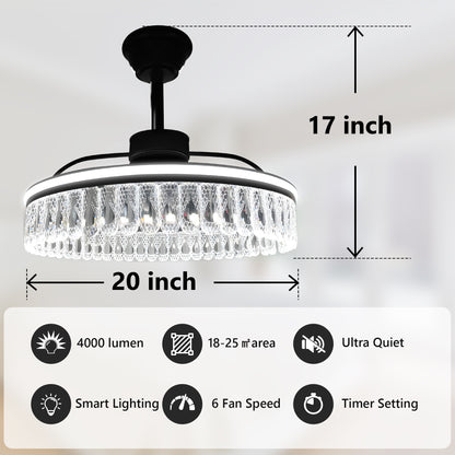 Habitio Crystal Ceiling Fans with Lights