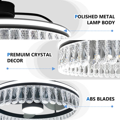 Habitio Crystal Ceiling Fans with Lights