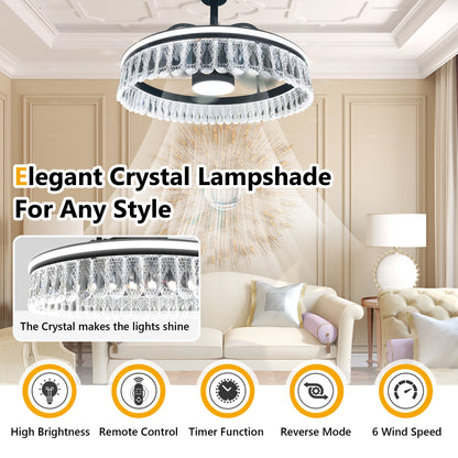 Habitio Crystal Ceiling Fans with Lights