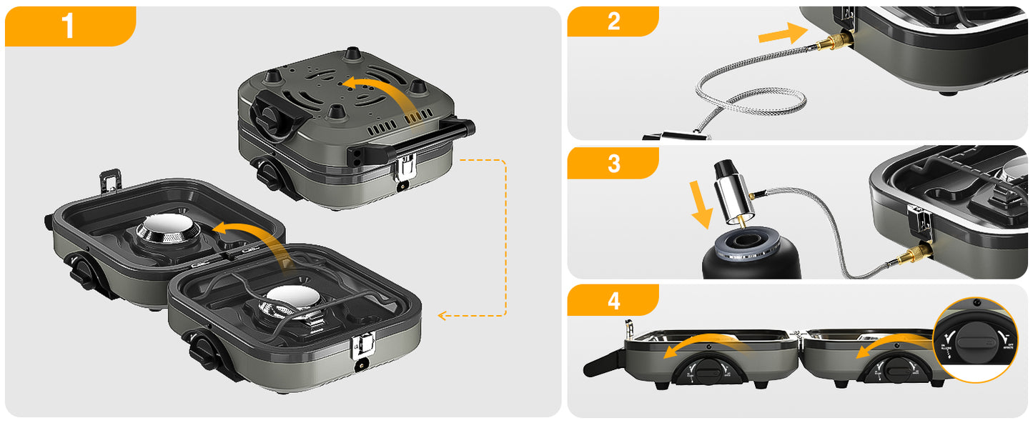 2-Burner Camping Stove Foldable